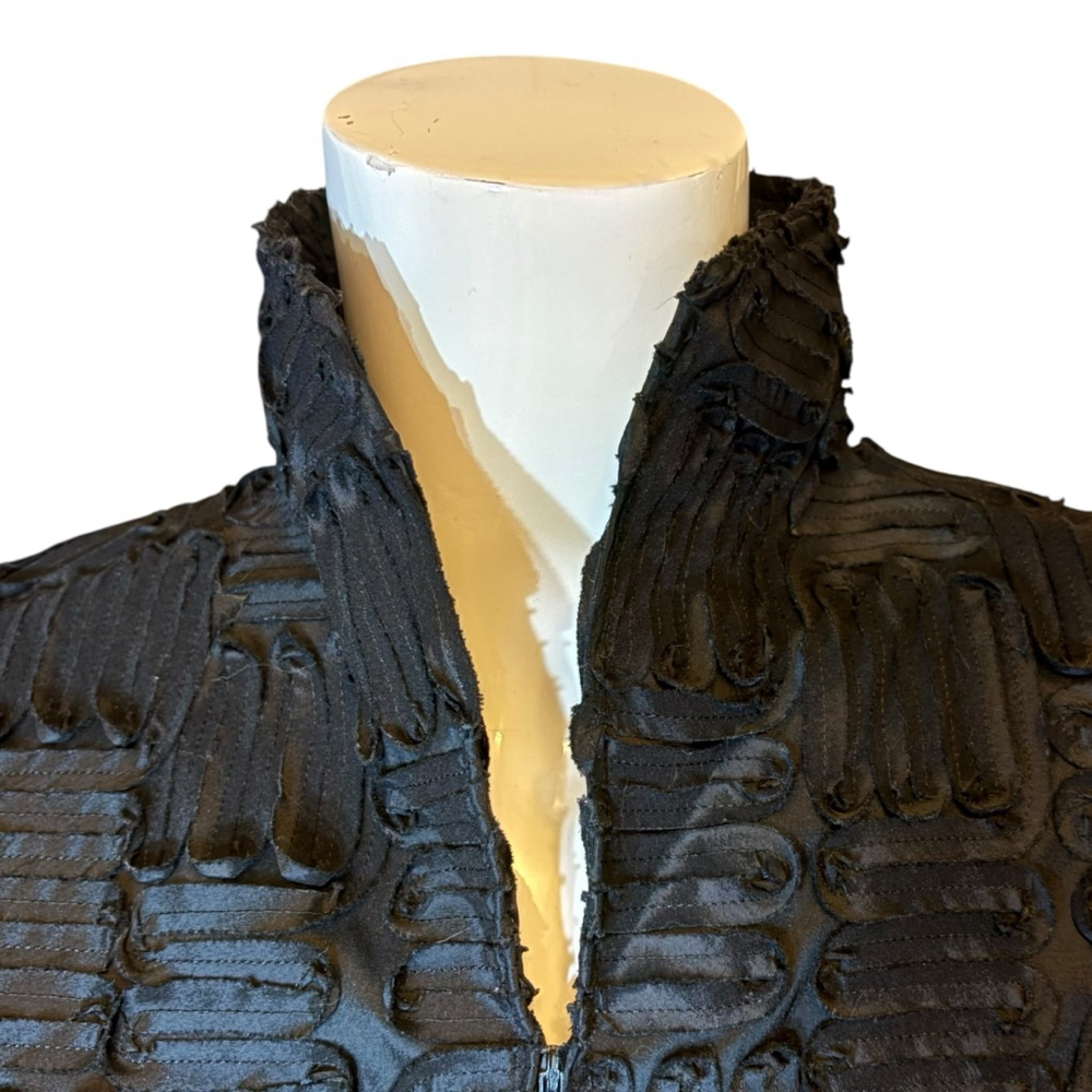 Samuel Dong Origami Textured Architectural Jacket,L, Sculptural Zip Front - Picture 7 of 16